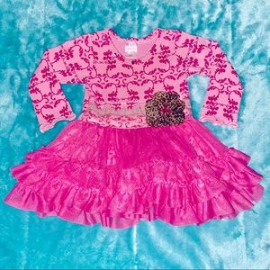 Giggle Moon Baby Girl Printed Ruffled Tutu Top/Dress with Leopard Appliqué 💖